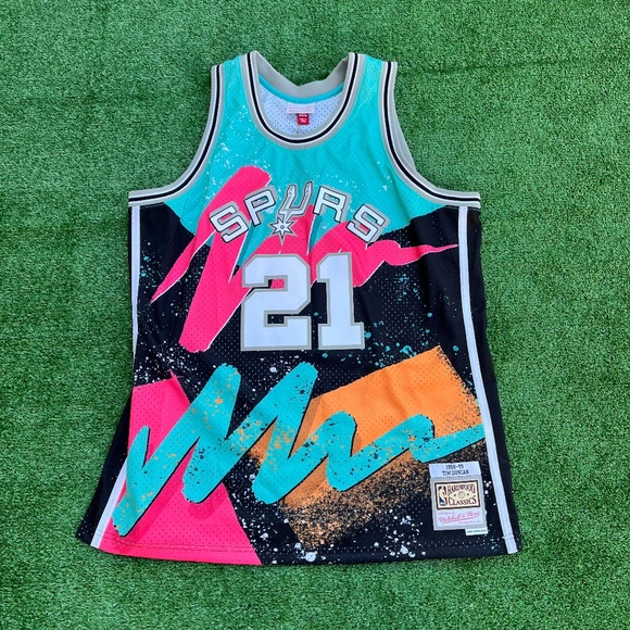 NEW Mitchell & Ness San Antonio Spurs Tim Duncan Hyper Swingman Jersey Throwback - Picture 1 of 4